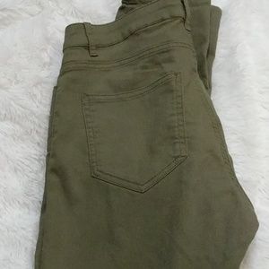 H&M straight leg pants army green